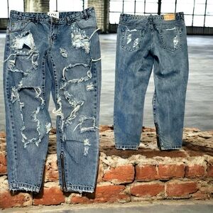 ONE Teaspoon Trashed Denim Jeans-See Measurements